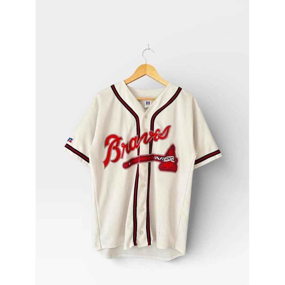 Vintage Atlanta Braves Baseball Jersey Russell Athletic L MLB Men’s